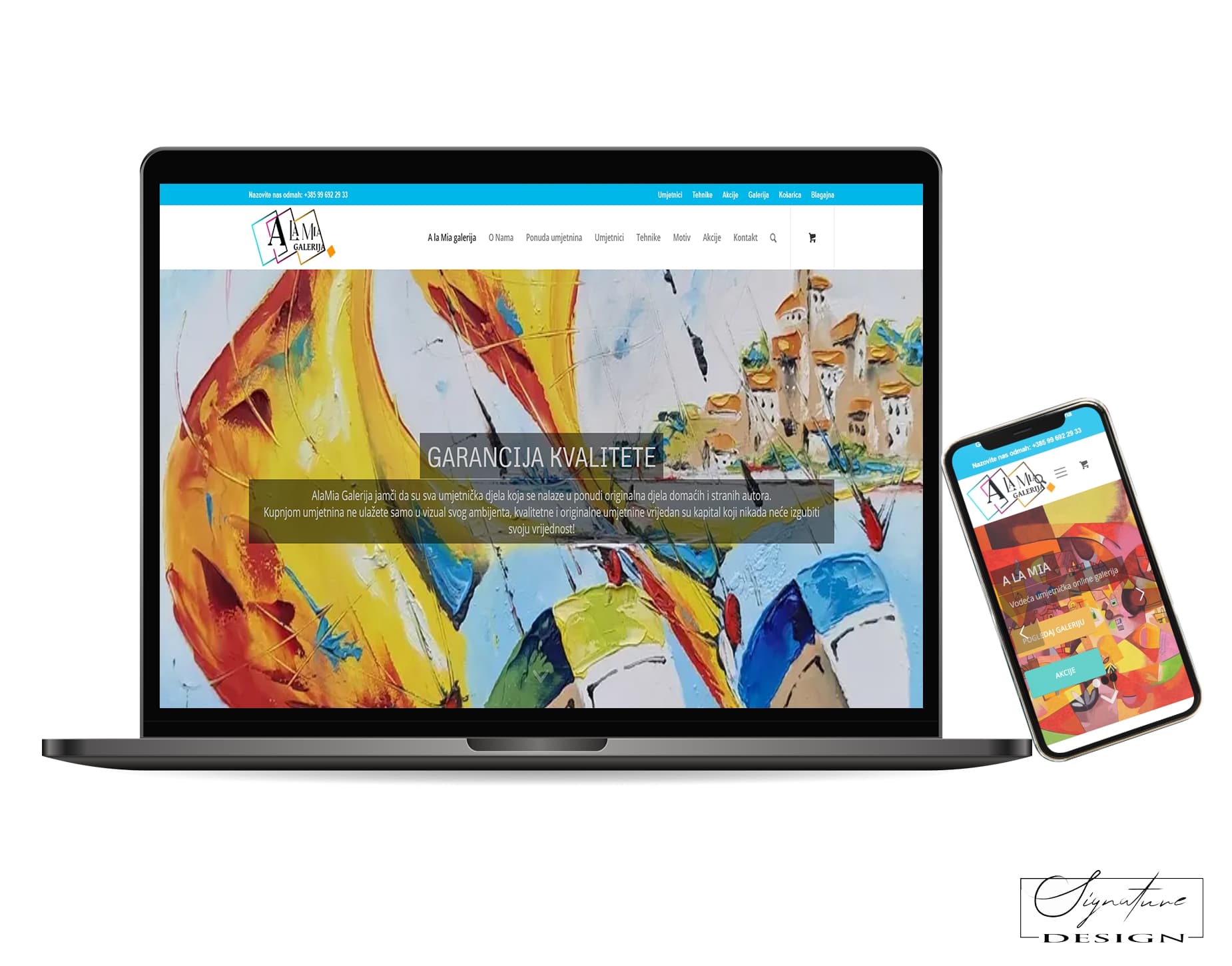 A la Mia galerija web dizajn Signature Solutions Dizajn