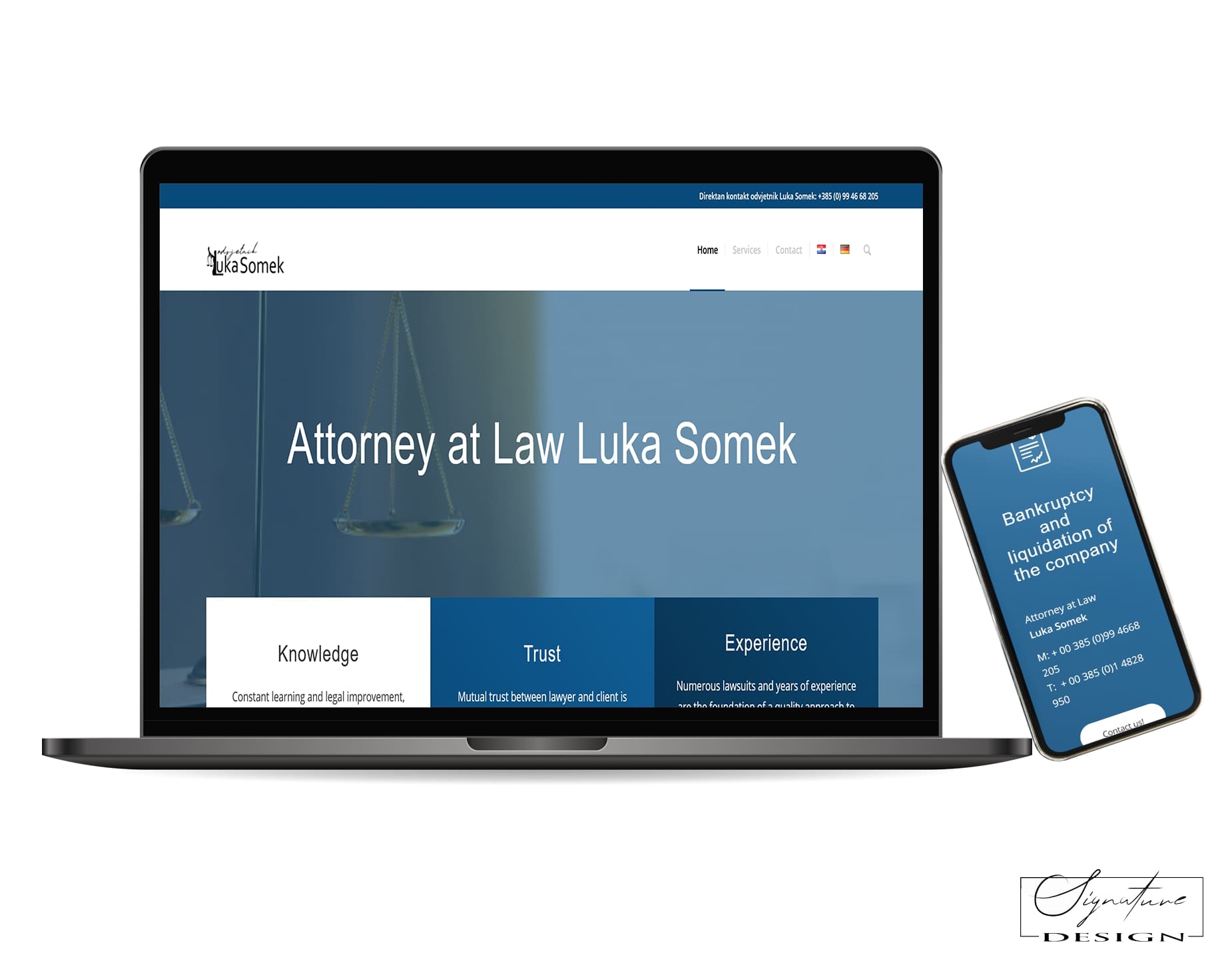 Odvjetnik Somek web dizajn Signature Solutions dizajn